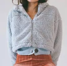 UO BDG Hooded Cropped Teddy Jacket