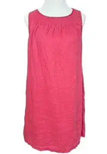 Cynthia Rowley Linen Sleeveless Dress Deep Pink M