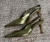 Elegant Gold Slingback Heels size 10