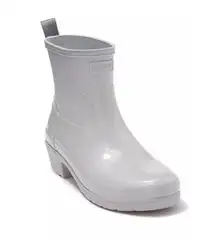 Refined Low Heel Biker Gloss Duo Waterproof Rain Boots 8