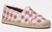 Coach Celina Espadrille Pink Gingham Slip On Shoes Like New Size 8.5B