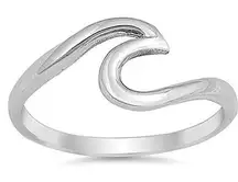 Silver wave ring