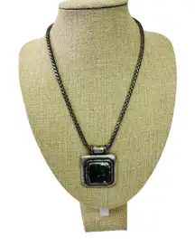 Chico's Vintage Silver Tone Rustic Pendant Necklace 18" With 3" Extension