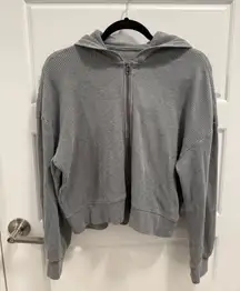 Abercrombie & Fitch Soft A&F Cozy Waffle Knit Zip Up Sweatshirt