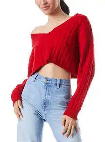 Alice + Olivia Ayden Cropped Wool & Cashmere-Blend Pullover Sz M