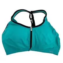 Victoria's Secret Sports Bra Knockout Front Close clasp teal & black size 34C