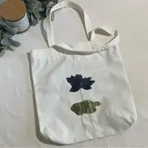 Authentique Home Canvas Embroidered White Carry All Tote