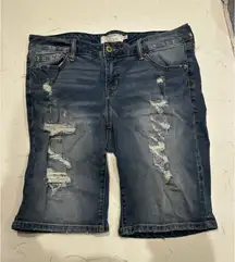 Torrid Distressed Jean Shorts Plus Size 14 Blue