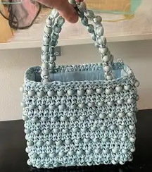 blue bead bag