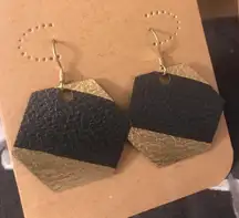 Hexagon Shaped Leather Earrings