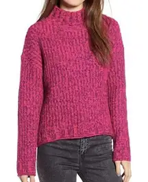 New  Cozy Stitch Mock Neck Sweater Marled Pink