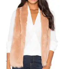 BCBG GENERATION FAUX FUR VEST BLUSH NUDE XXS