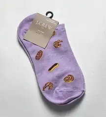 J.Crew  Women's Cute and Trendy Breakfast  Print Style  Ankle Socks Sz OS NWT