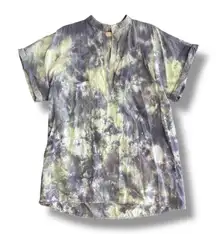 CALI by Cali Dreaming Blue Green Tie Dye Oversized Cotton Tunic‎ Top M/L