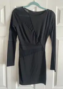 Fora‎ Women's XS Black Bodycon Mesh Longsleeve Dress Going Out