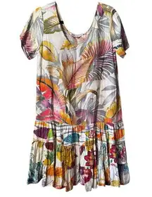 Vintage Jams World Hattie tropical print classic spun rayon dress M