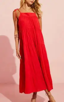 VICI | Aberdeen Red Tie Shoulder Maxi Dress