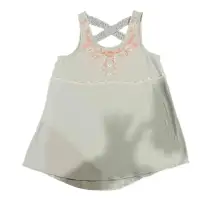 Love Fire‎ Lace Detailing Floral Embroidery Sleeveless Tank Top Size XS