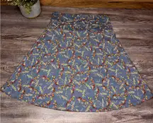 Toad and Co Womens Samba Skirt Above Knee Blue Floral Mini Outdoor Stretch XS