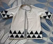 Hanna Andersson Love,Hanna Baby Alpaca Cream/Black Triangle Cardigan Size Medium