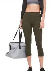 Lululemon In Movement Crop Olive Green Size 2‎