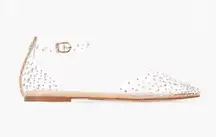 JustFab Crysten Clear Embellished Flat Size 8 Reg $59.95 Color Iridescent