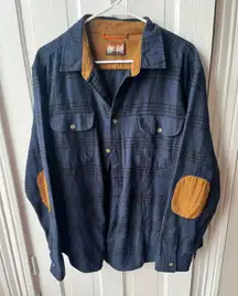 Aventyr Blue Mountian Flannel Jacket with Elbow Patches Size XL