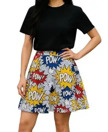 Y2k Comic Pop Art skater skirt