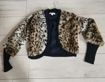 Michael Kors Leopard Print Faux Fur Jacket
