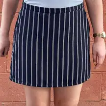 Forever 21 Navy White Pinstripe Mini Skirt