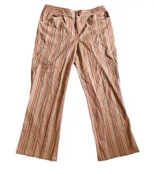 Sigrid Olsen SO Blue Women's Striped Cropped Pants Size 10 Vintage