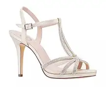 I Miller Elegant Gold Strappy Heels 9