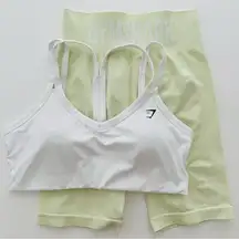 Gymshark M/M Flex Seamless Cycling Shorts & Strap Feature Sports Bra Set