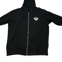 True religion Black Zip-Up‎ Hoodie with Logo