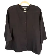 VTG Hino & Malee‎ Linen Button Down Top Oversized Boxy Jacket One Size