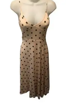 Revolve House of Harlow 1960 Polka Dot Midi Dress Sz. XS Full Skirt Black/Cream