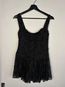 Women's Floral Velvet Ruffle Romper