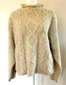 Vintage Obermeyer Wool Blend Ski Sweater (knit mock neck chunky)