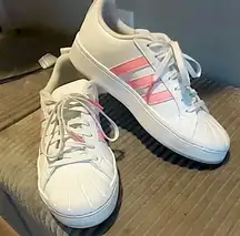 Pink & White Adidas Size 6