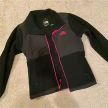 North Face black pink Denali fleece jacket