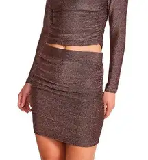 Lulus  bronze glitter metallic mini skirt