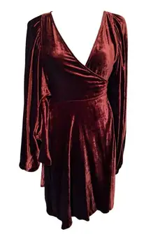 New A.L.C. Mini Dress As Seen On Taylor Swift Velvet Wrap Long Sleeves Size 0