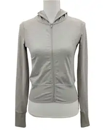 WeWoreWhat Fitted Full Zip Up Hoodie Sweatshirt Heather Gray Pockets Size Small