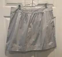 J Crew Gray Cotton Pleated Waist Cotton A Line Mini Skirt Size 14 Spring Sporty