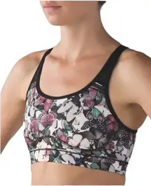 Lululemon Sweaty or Not Bra II So Fly Butterfly Angel Wing Sports‎ Bra Size 4