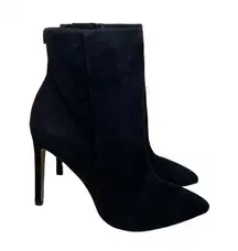 Sam Edelman Wrenley Heeled Boots Black Suede Leather 9