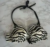 Victoria’s Secret bombshell push-up zebra print swimsuit bikini top small Y2K
