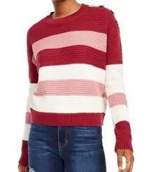 NWT Planet Gold Button Shoulder Striped Sweater 3X