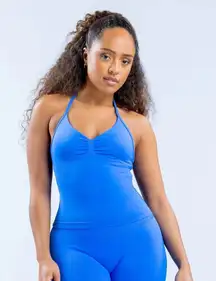 DFYNE Impact Longline Strappy Top Electric Blue Size Medium