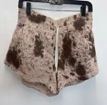 Lululemon Size 8 Inner Glow High Rise Lounge Athleisure Shorts Marble Tye Dye